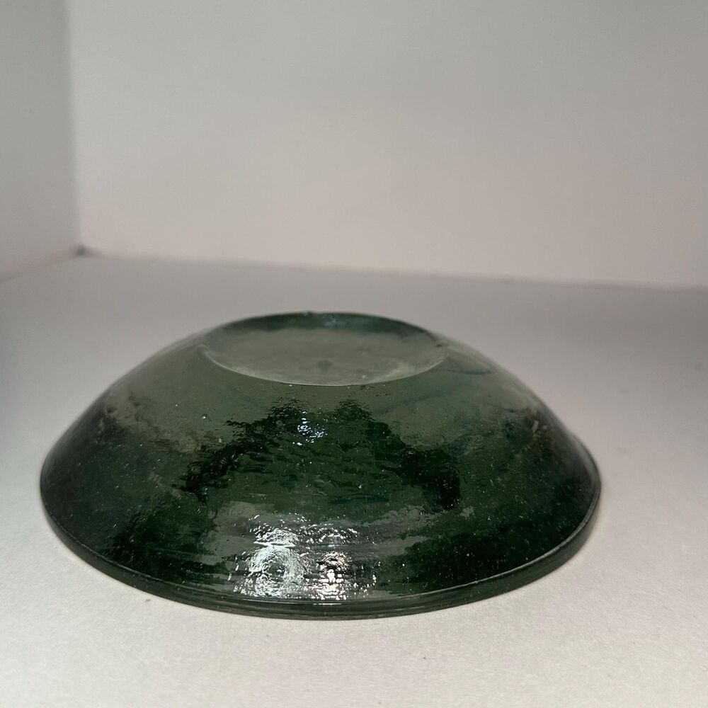 Vintage Clear Textured Glass Domed Disk Pillar Candle Holder (Fire and Ice?) - Picture 9 of 16